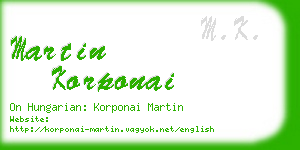 martin korponai business card